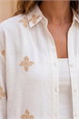 Ivory  Floral Embroidered Shirt, Image 4 of 4