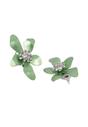 Pale Green AVANT-GARDE PARIS Pale Green Floral Stud Earrings, Image 3 of 5