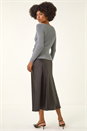 Grey Wrap Button Detail Knit Jumper, Image 3 of 5
