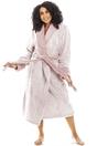 Pink Camille Lingerie Pink Deep Pile Robe With Reverse Collar and Cuffs, Image 2 of 5