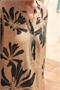 Tan Floral V-Neck Top, Image 4 of 4