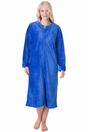 Blue Supersoft Zip Front Embossed Housecoat, Image 1 of 5
