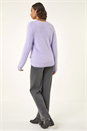 Lilac Embellished Fluffy Knit Jumper, Image 3 of 5