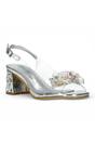 Silver Womens Block Heel Sandals - Marlene 12, Image 2 of 7