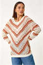 Rust Openwork Chevy Knit Jumper, Image 4 of 5