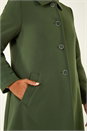 Khaki Buttoned Swing Coat, Image 5 of 5