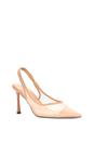 Beige 'Caroline' Pointed Toe Mesh Slingback Court Shoe Heels, Image 2 of 5