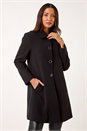Black Buttoned Swing Coat, Image 4 of 5