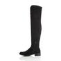 Black AJVANI Black Stretchy Sock Over The Knee Boots, Image 3 of 6