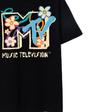 Black MTV Flowers T-Shirt, Image 4 of 6