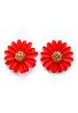 Red AVANT-GARDE PARIS Red Fuchsia Floral Studs, Image 1 of 5