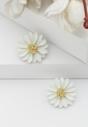 White AVANT-GARDE PARIS White Fuchsia Floral Studs, Image 2 of 5