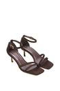 Brown XY LONDON Brown 'Lea' Open Toe Strappy Low Kitten Heel Sandal Shoes, Image 6 of 6