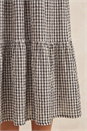 Black Gingham Shirred Midi Dress, Image 4 of 4