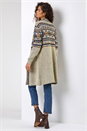 Natural  Nordic Patterned Longline Cardigan, Image 2 of 5