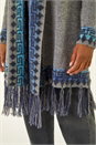 Grey Jacquard Edge Knit Cardigan, Image 5 of 5