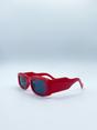 Red SVNX Red Chunky Rectangle Sunglasses in Red, Image 3 of 6