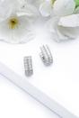 Silver Shimmering Rectangular Hoops, Image 2 of 4