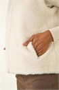 Beige Hooded Faux Fur Gilet, Image 5 of 5