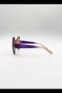 Purple 2 Tone Angular Sunglasses in Purple, Image 4 of 6