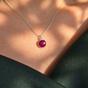 Silver Sterling Silver Plated Round Ruby Necklace, Image 2 of 5