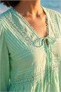Mint Dusk Cotton Lace Pintuck Top, Image 4 of 4