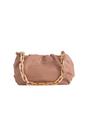 Beige Faux Leather Pouch Clutch Bag in Beige, Image 1 of 2