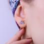 Silver Flower Stud Sterling Silver Earring, Image 2 of 3