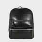 Black 'OSCAR' Full Grain Croc Leather Laptop Backpack, Image 1 of 1