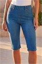 Denim Stretch Knee Length Pedal Pusher, Image 1 of 4