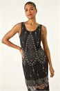 Black Embellished Flapper Dress, Image 4 of 5