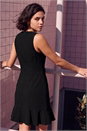 Black Sleeveless Button Side Short Dress, Image 3 of 4
