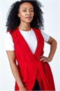 Red Petite Sleeveless Longline Jacket, Image 5 of 6