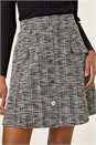 Black Buttoned Textured Skirt, Image 5 of 5