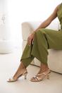 Gold 'Mykonos' Mutli Strap Slingback Low Block Heel, Image 2 of 4