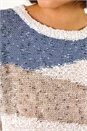 Blue Textured Colour Block Jumper, Image 5 of 5
