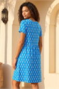 Turquoise Petite V-Neck Pocket Dress, Image 3 of 4