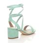 Mint Mid Block Heel Tie Up Sandals, Image 4 of 6