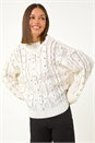 Ivory  Sparkly Cable Knit Jumper, Image 1 of 5