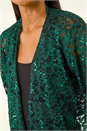 Green Glitter Sequin Lace Top, Image 5 of 5