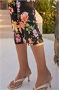Black Floral Print Bengaline Cropped Trouser, Image 4 of 4