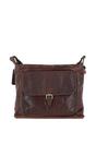 Dark Brown Real Leather Vintage Medium Shoulder Bag, Image 1 of 4