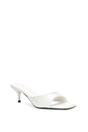 White XY LONDON White 'Jane' Square Toe Kitten Heel Slip On Heeled Sandal Mules, Image 2 of 6