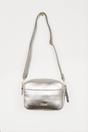 Silver Metallic Faux Leather Crossbody Camera Bag, Image 1 of 3