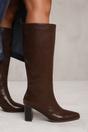 Dark Brown 'Delta' Block Heel Knee High Boots, Image 4 of 4