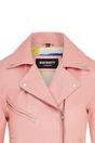 Light Pink Infinity Leather Light Pink Classic Brando Biker Leather Jacket, Image 6 of 8