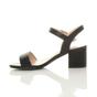 Black AJVANI Black Mid Block Heel Strappy Sandals, Image 3 of 6