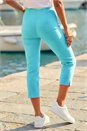 Turquoise Cropped Stretch Trouser, Image 3 of 4