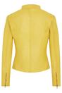 Yellow Slim-Fit Leather Biker Jacket-Tulsa, Image 5 of 7