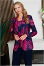 CERISE Julianna Leaf Print Stretch Top, Image 2 of 3